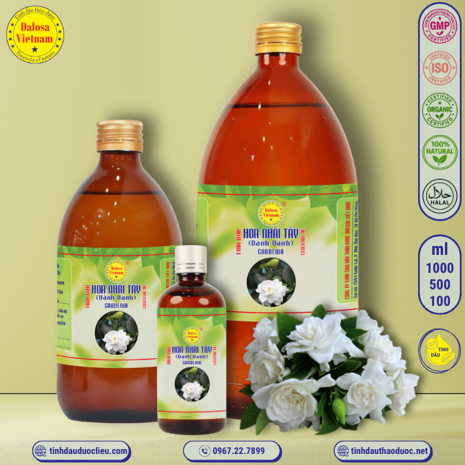 Tinh Dầu Hoa Nhài Tây - Dành Dành - Chi Tử - Gardenia Essential Oil 1 Lít