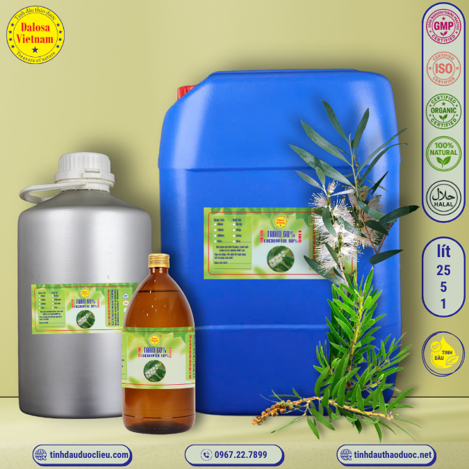 Tinh Dầu Tràm 60% - Eucalyptol Essential Oil 1 lít